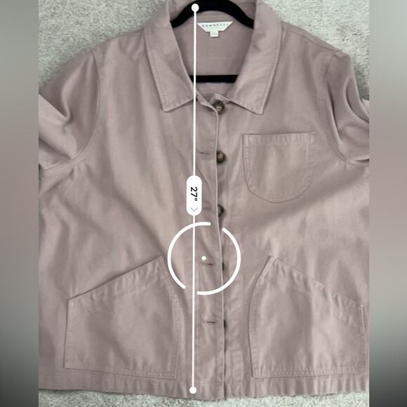 NWOT DownEast 100% Cotton Mauve Jacket Two Front Pockets Button Down Size XXL - Picture 2 of 11